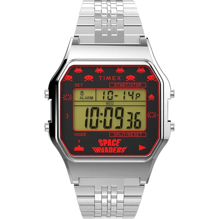Timex Men's Watch - T80 Space Invaders Chrono Digital Dial Bracelet | TW2V30000YB ,