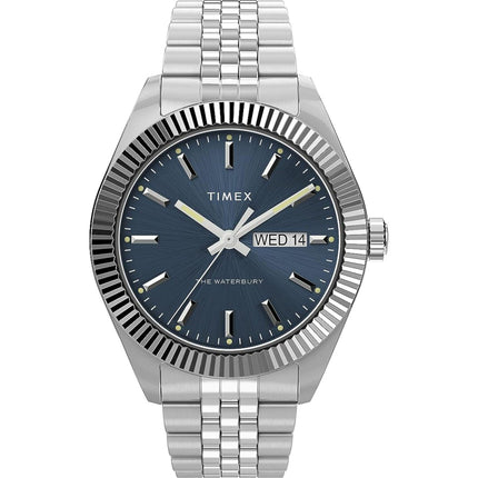 Timex Men's Watch - The Waterbury Blue Dial Stainless Steel Bracelet | TW2V46000 ,