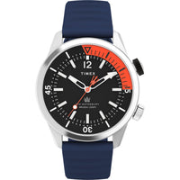 Timex Men's Watch - The Waterbury Quartz Black and Red Dial Rubber Strap | TW2V73500 ,