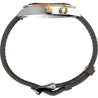 Timex Men's Watch - Waterbury Traditional GMT White Dial Leather Strap | TW2U99100 ,