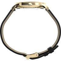 Timex Unisex Quartz Watch - Easy Reader White Dial Black Leather Strap | TW2U22200VQ ,