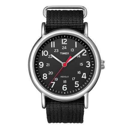 Timex Unisex Strap Watch - Weekender Black Dial Quartz Black Nylon | T2N647JV ,