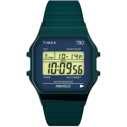 Timex Unisex Watch - T80 Blue and Grey Digital Dial Expansion Band | TW2U93800YB ,