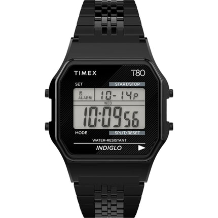 Timex Unisex Watch - T80 Grey Dial Silver Stainless Steel Bracelet Digital | TW2R79400 ,
