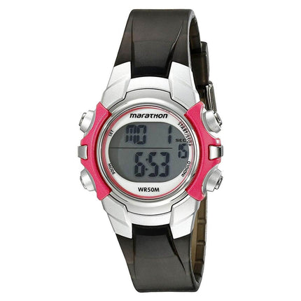 Timex Women's Chronograph Watch - Marathon Grey Digital Dial Rubber Strap | T5K807 ,