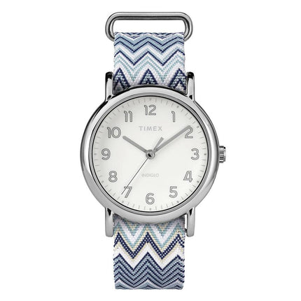 Timex Women's Fabric Strap Watch - Weekender Chevron Cream Dial Quartz | TW2R59200JV ,