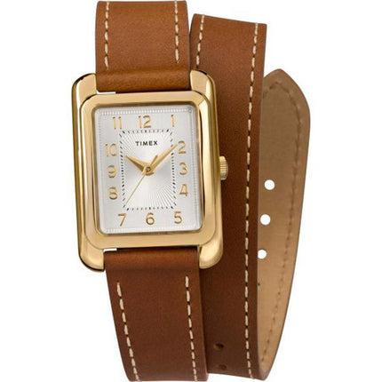 Timex Women's Quartz Watch - Addison Silver Tone Dial Leather Strap | TW2R89900 ,