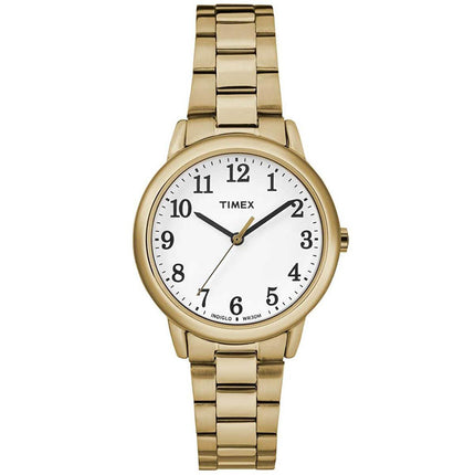 Timex Women's Quartz Watch - Easy Reader White Dial Yellow Gold Bracelet | TW2R23800 ,