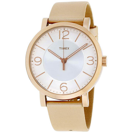 Timex Women's Quartz Watch - Main Street Beige Leather Strap | TW2R11600 ,