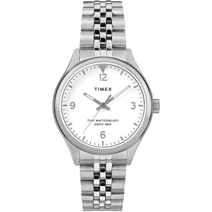 Timex Women's Quartz Watch - Waterbury White Dial Silver Bracelet | TW2R69400VQ ,