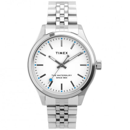 Timex Women's Quartz Watch - Waterbury White Dial Silver Tone Bracelet | TW2U23400VQ ,