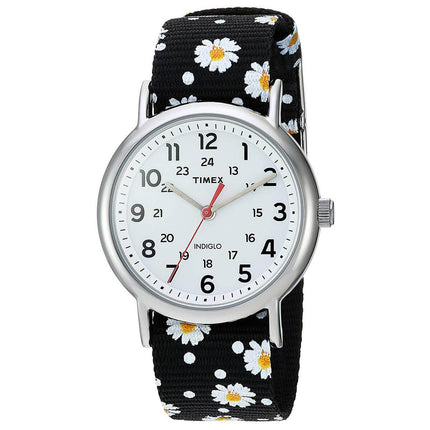 Timex Women's Quartz Watch - Weekender White Dial Nylon Strap | TW2R24100 ,