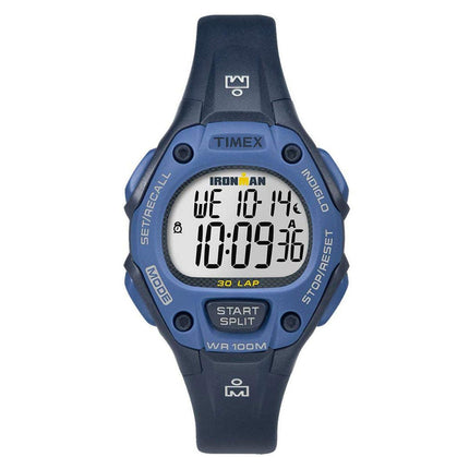 Timex Women's Strap Watch - Ironman Classic Chrono Alarm Dark Blue Resin | TW5M14100JV ,