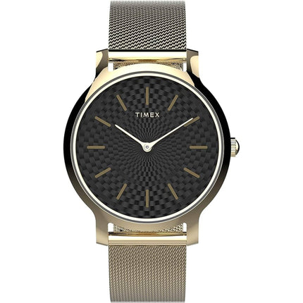 Timex Women's Watch - Black Dial Rose Gold Steel Mesh Bracelet Quartz | TW2V31100VQ ,