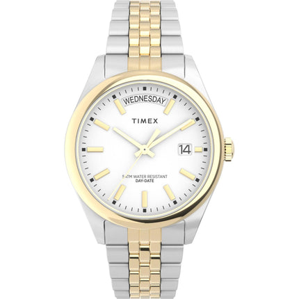 Timex Women's Watch - Legacy Date Display White Dial Steel Bracelet | TW2V68500VQ ,