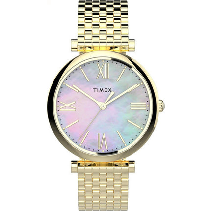 Timex Women's Watch - Parisienne Mother of Pearl Dial Steel Bracelet | TW2T79100VQ ,