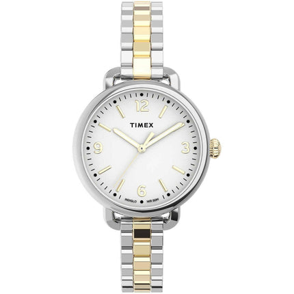 Timex Women's Watch - Standard Demi White Dial Two Tone Steel Bracelet | TW2U60200VQ ,