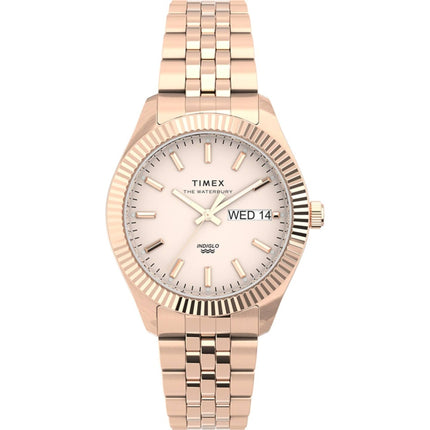 Timex Women's Watch - Waterbury Pink Dial Rose Gold Steel Bracelet | TW2U78400VQ ,