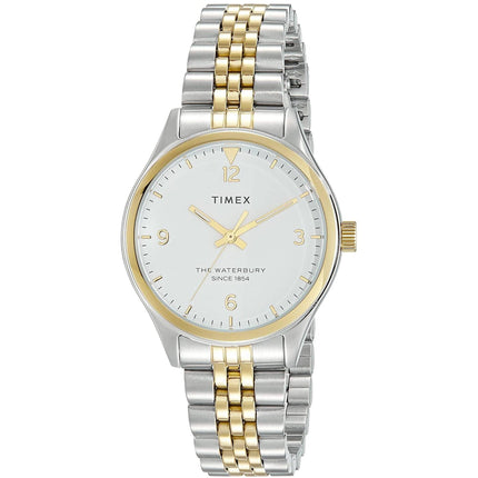 Timex Women's Watch - Waterbury Quartz White Dial Two Tone Bracelet | TW2R69500VQ ,