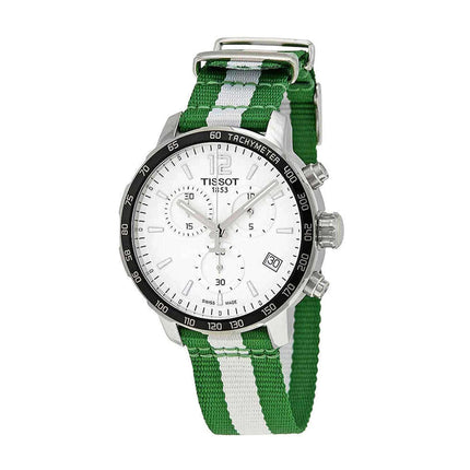 Tissot Men's Chrono Watch - Quickster NBA Boston Celtics Silver Dial | T0954171703717 ,