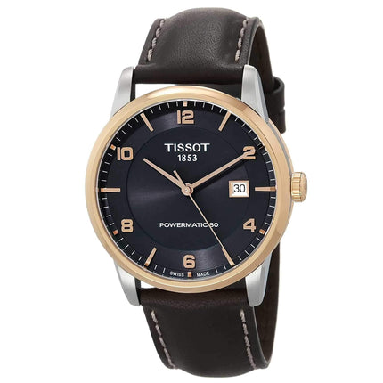 Tissot Men's Watch - Automatic Anthracite Dial Brown Leather Strap | T0864072606700 ,