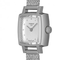 Tissot Women's Diamond Watch - Lovely Square Quartz Grey Bracelet | T0581091103600 ,