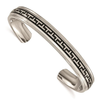 Titanium Black Rubber Design Cuff Bangle ,