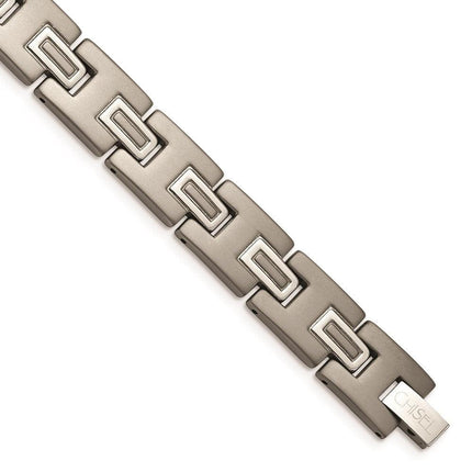 Titanium Brushed and Polished 8.75in Bracelet ,