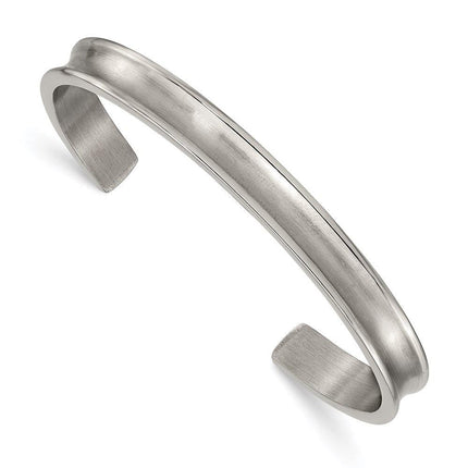 Titanium Brushed with Polished Edge 6.5mm Cuff Bangle ,