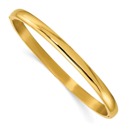 Titanium Polished Yellow IP-plated 5mm Hinged Bangle ,