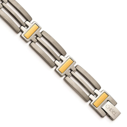 Titanium Yellow IP-Plated 8.5in Bracelet ,