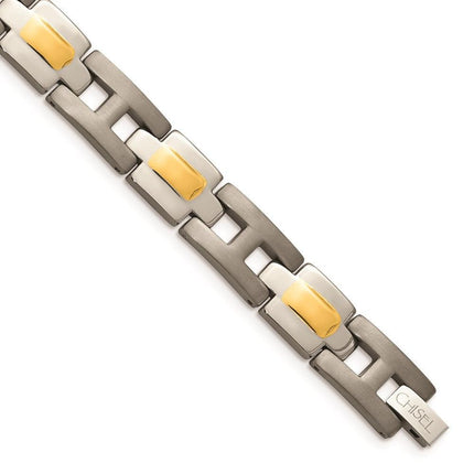 Titanium Yellow IP-Plated 9in Bracelet ,