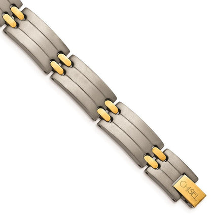 Titanium Yellow IP-Plating 8.5in Bracelet ,