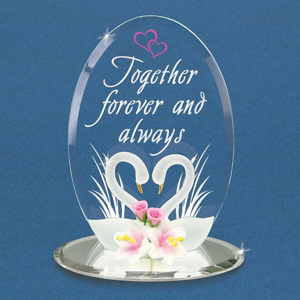 Together Forever and Always Swans Glass Figurine ,