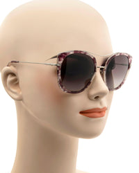 Tom Ford Havana, Gradient Bordeaux Round Sunglasses FT0760-5656T ,