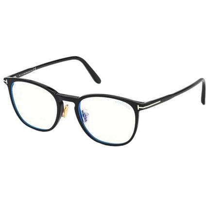 Tom Ford Men's Eyeglasses - Blue Block Lens Shiny Black Oval Frame | FT5700-B 001 ,