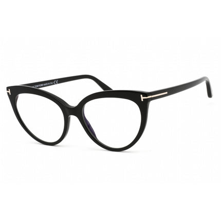Tom Ford Men's Eyeglasses - Clear Lens Cat Eye Black Plastic Frame | FT5674-B 001 ,
