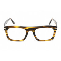 Tom Ford Men's Eyeglasses - Colored Havana Plastic Rectangular Frame | FT5757-B 055 ,