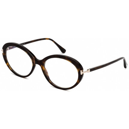 Tom Ford Men's Eyeglasses - Full Rim Dark Havana Plastic Oval Frame | FT5675-B 052 ,