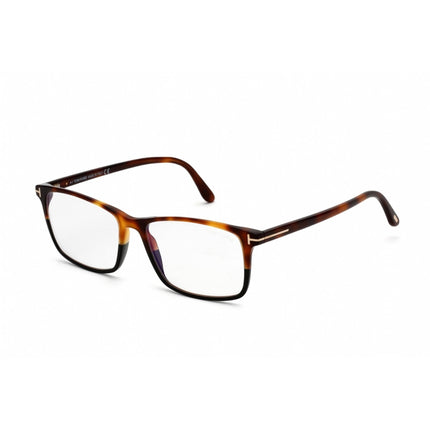 Tom Ford Men's Eyeglasses - Full Rim Shiny Medium Havana Plastic Frame | FT5584-B 053 ,