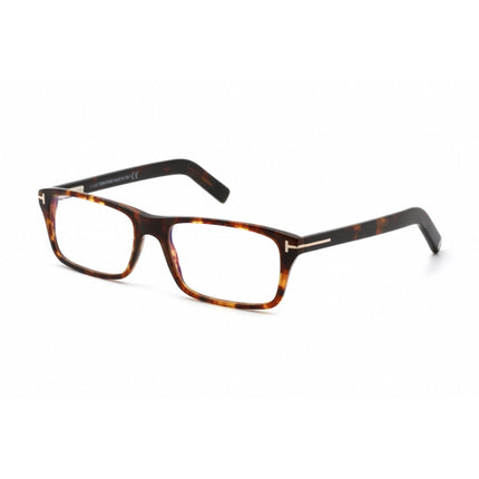 Tom Ford Men's Eyeglasses - Havanna Bunt Rectangular Plastic Frame | FT5663-B 055 ,