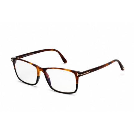 Tom Ford Men's Eyeglasses - Rectangular Blonde Havana Plastic Frame | FT5584-B 053 ,