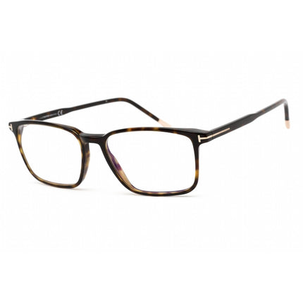 Tom Ford Men's Eyeglasses - Rectangular Shape Dark Havana Plastic Frame | FT5607-B 052 ,