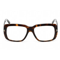 Tom Ford Men's Eyeglasses - Rectangular Shape Dark Havana Plastic Frame | FT5822-B 052 ,