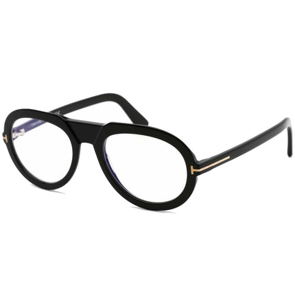 Tom Ford Men's Eyeglasses - Shiny Black Pilot Full-Rim Plastic Frame | FT5756-B 001 ,