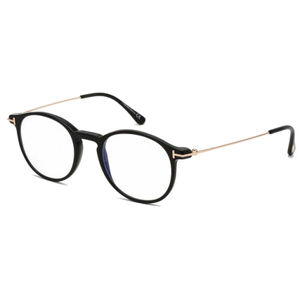 Tom Ford Men's Eyeglasses - Shiny Black Round Full-Rim Plastic Frame | FT5759-B 001 ,
