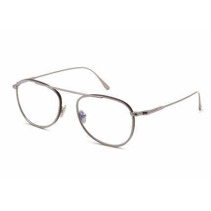 Tom Ford Men's Eyeglasses - Shiny Clear Ruthenium Navigator Metal Frame | FT5691-B 014 ,