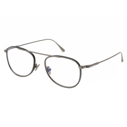 Tom Ford Men's Eyeglasses - Shiny Dark Ruthenium Pilot Metal Frame | FT5691-B 012 ,