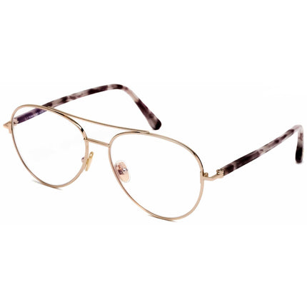 Tom Ford Men's Eyeglasses - Shiny Rose Gold/Smoke Aviator Metal Frame | FT5684-B 28A ,
