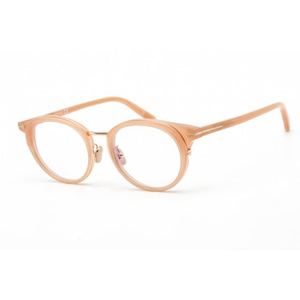 Tom Ford Men's Eyeglasses - Shiny Semi-Milky Pink Plastic Round Frame | FT5784-D-B 072 ,